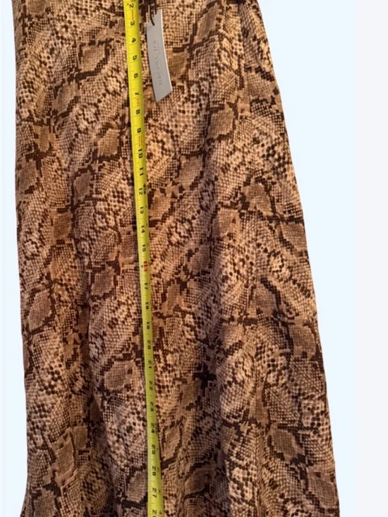 Super Cool Rachel Zoe Brown Snake-Print Maxi Slip Skirt NWT SIZE 2 - Picture 3 of 6